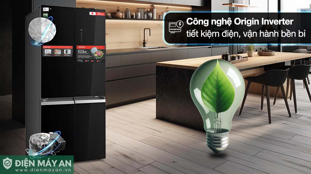 Tủ Lạnh Toshiba Inverter 515 Lít Multi Door GR-RF677WI-PGV(22)-XK - công nghệ tiết kiệm điện